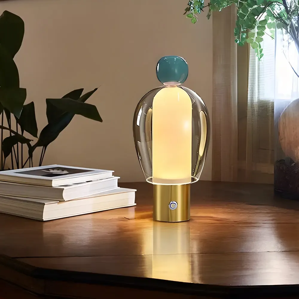 Clarté Nomade - Lampe de Table Rechargeable en Verre Transparent avec LED Dimmable – Image 3