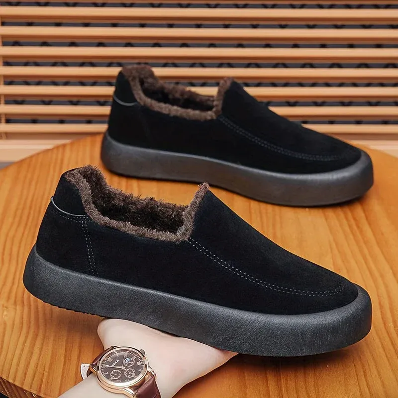 Noir & Co - Baskets vintage brunes avec doublure en polaire