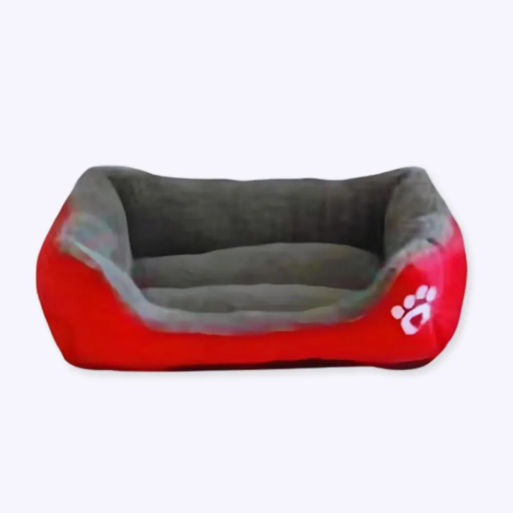 Panier rectangulaire en coton motif patte pour chien XXL