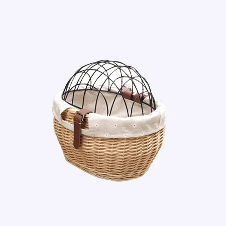 Panier de vélo avec couvercle pour chien