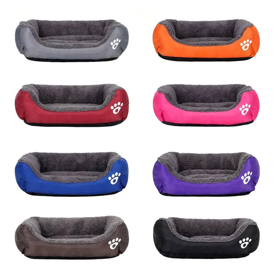 Panier rectangulaire en coton motif patte pour chien XXL – Image 2