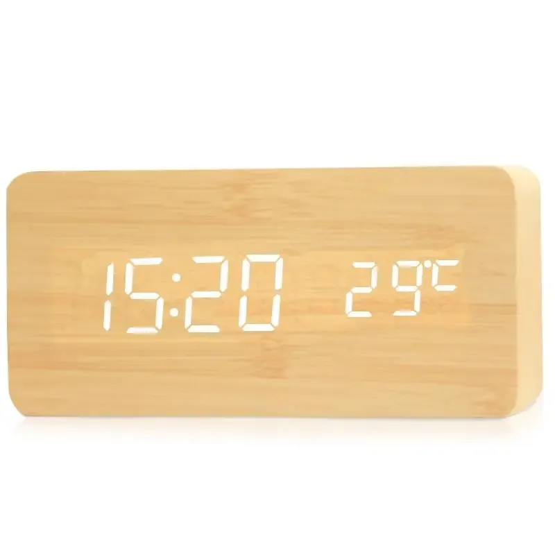 Horloge BoisÉco – Réveil Numérique en Bois avec Affichage LED – Image 6