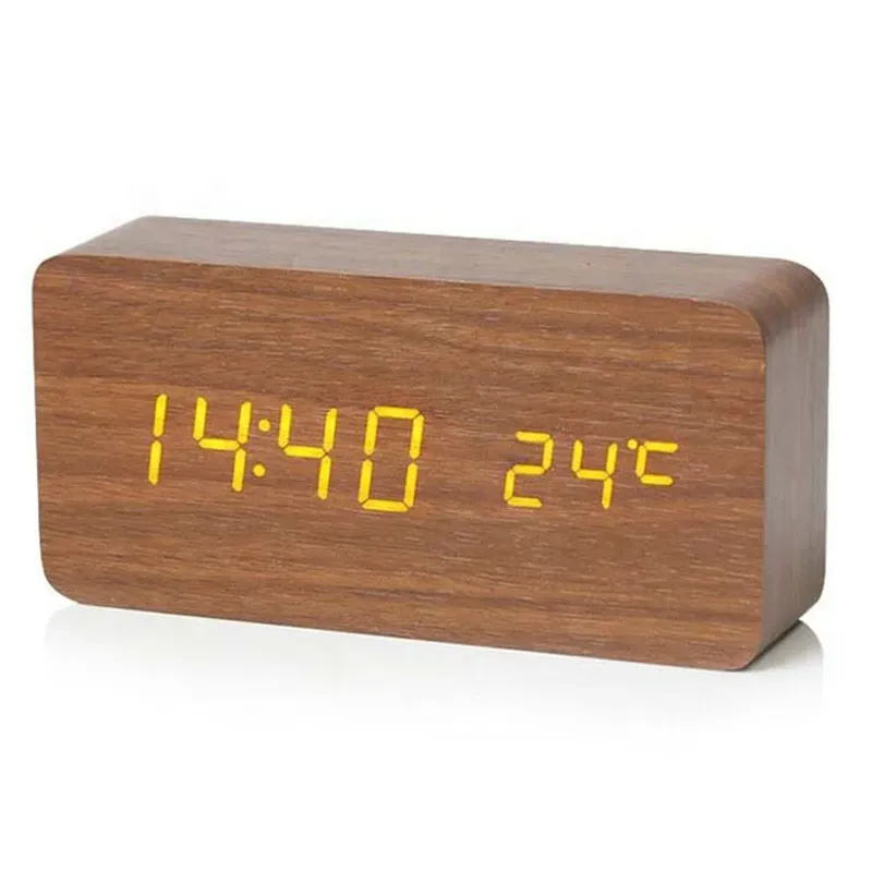 Horloge BoisÉco – Réveil Numérique en Bois avec Affichage LED – Image 4