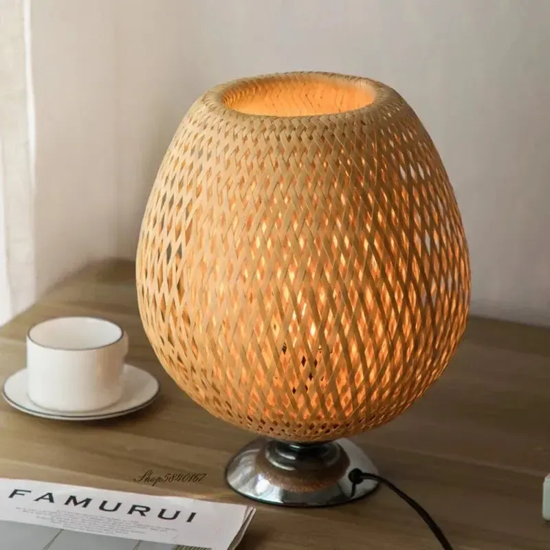Bambou Vintage – Lampe de Table Écologique en Bambou Naturel – Image 2